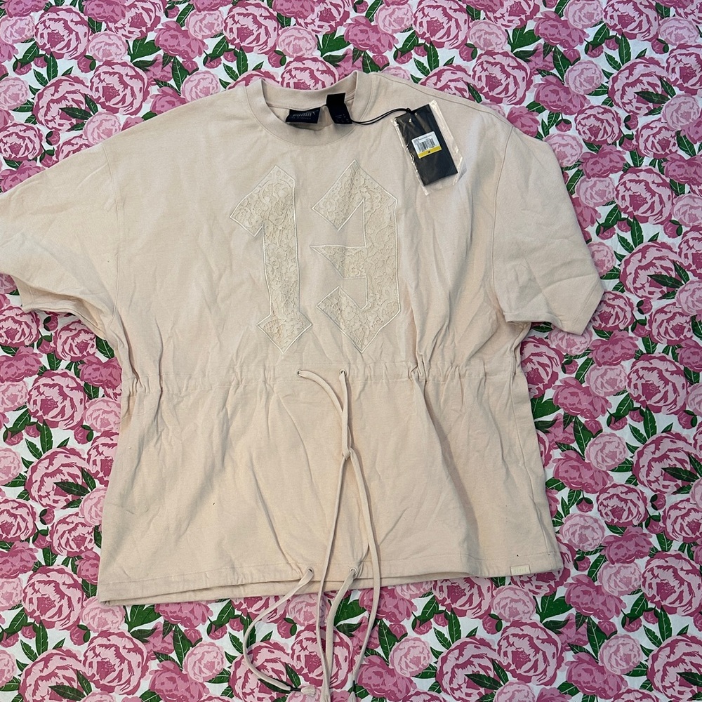 Puma Fenty by Rhiannon Casual Beige Drawstring Top
